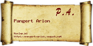 Pangert Arion névjegykártya